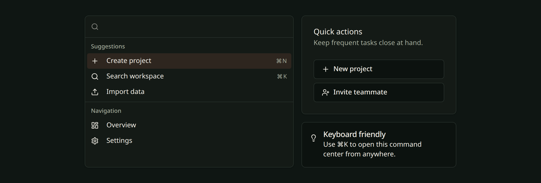 Command center example