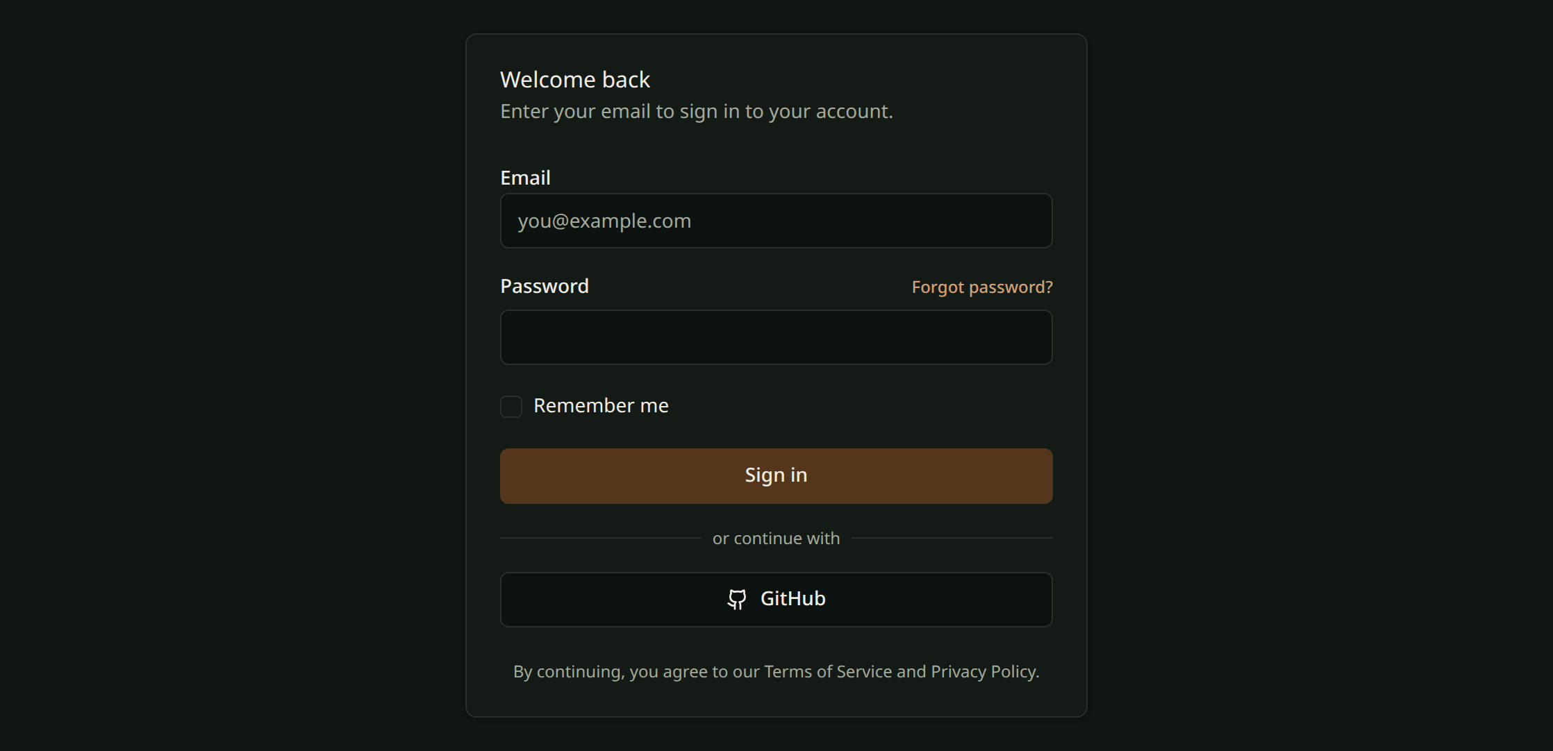 Sign-in form example